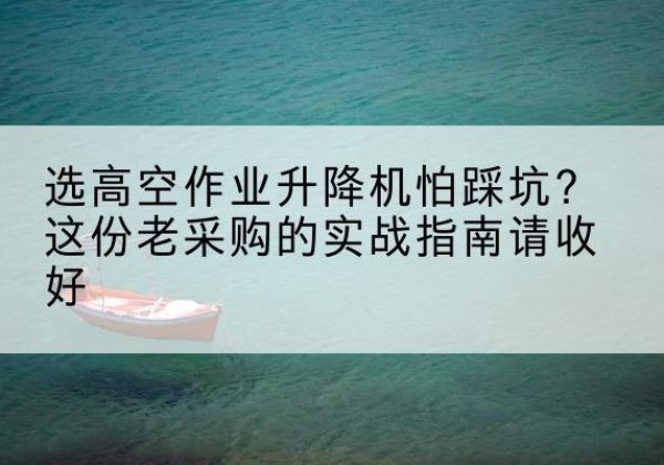 宜州高空作业升降机厂家推荐-选高空作业升降机怕踩坑？这份老采购的实战指南请收好